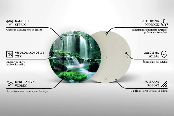 Tocător din sticlă Cascada sălbatică în junglă