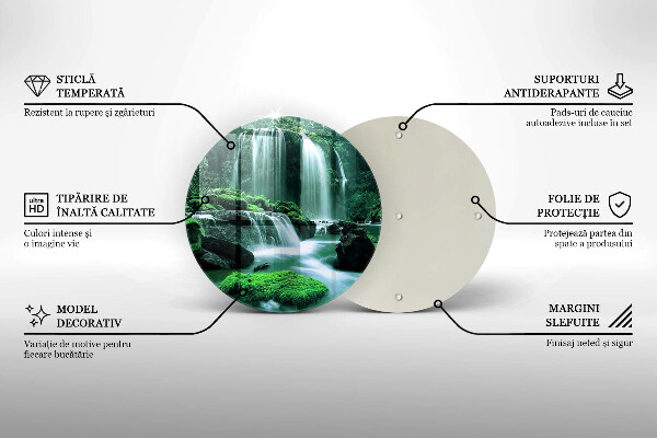 Tocător din sticlă Cascada sălbatică în junglă