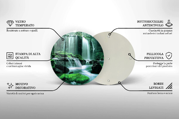 Tocător din sticlă Cascada sălbatică în junglă