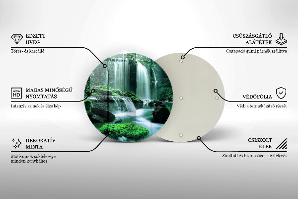 Tocător din sticlă Cascada sălbatică în junglă