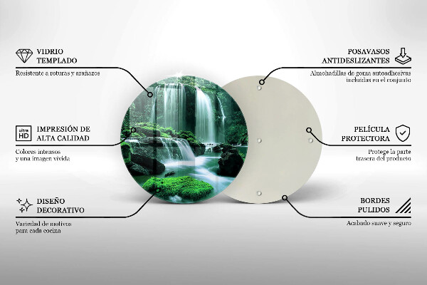 Tocător din sticlă Cascada sălbatică în junglă