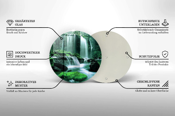 Tocător din sticlă Cascada sălbatică în junglă