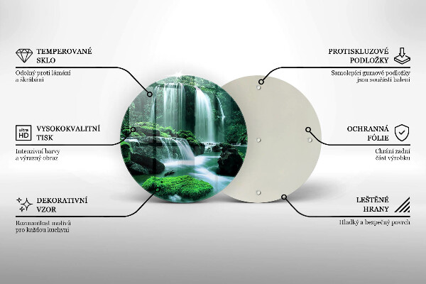 Tocător din sticlă Cascada sălbatică în junglă