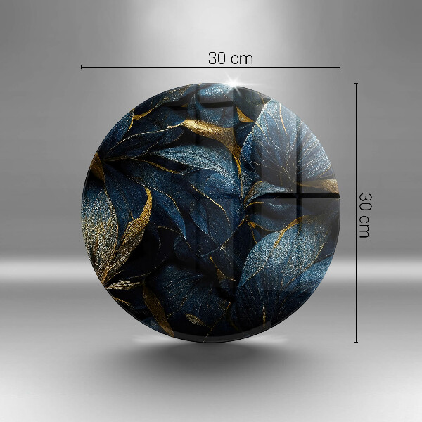 Tocător din sticlă Frunze decorative cu aur