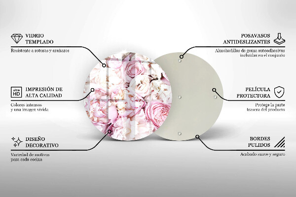 Tocător din sticlă Buchet de bujor