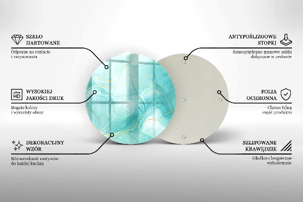 Tocător de bucătărie Abstracția albastră și aurie