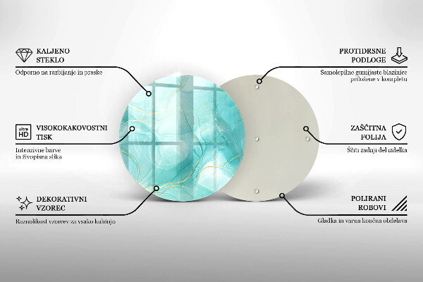 Tocător de bucătărie Abstracția albastră și aurie