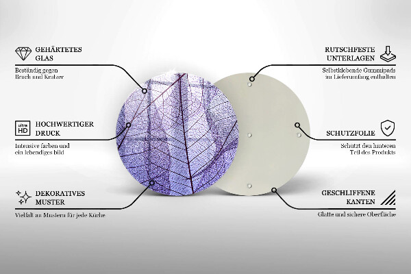 Tocător de bucătărie Frunze cu vene