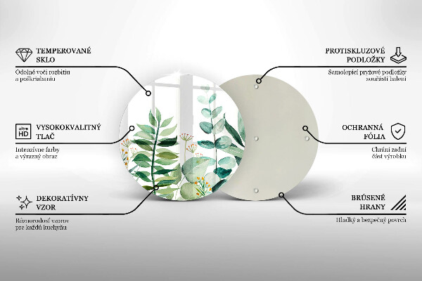 Tocător de bucătărie Ilustrație cu frunze de plante