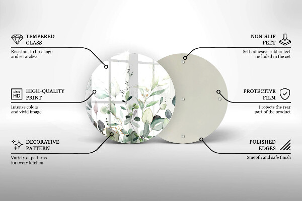 Tocător de bucătărie Plante acuarela