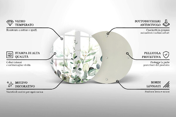Tocător de bucătărie Plante acuarela