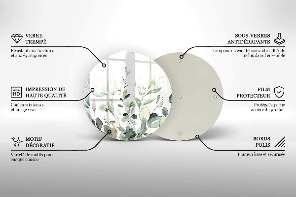 Tocător de bucătărie Plante acuarela