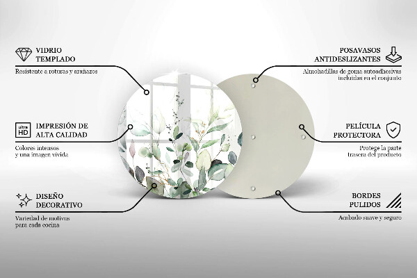 Tocător de bucătărie Plante acuarela