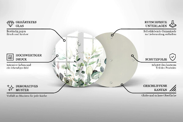 Tocător de bucătărie Plante acuarela