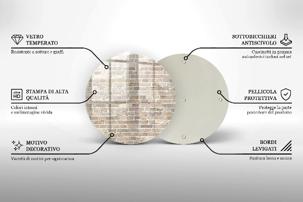 Tocător de bucătărie Zid strălucitor de cărămidă