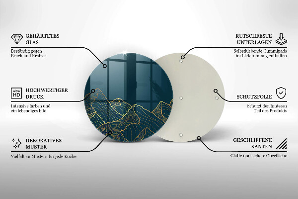 Tocător de bucătărie Munți abstracti