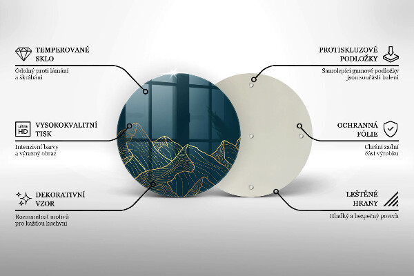 Tocător de bucătărie Munți abstracti