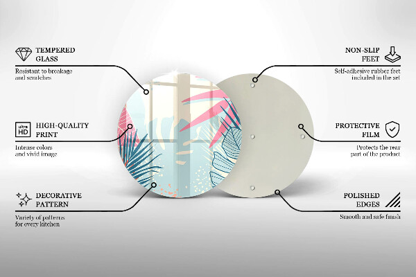 Tocător de bucătărie Frunze pastelate
