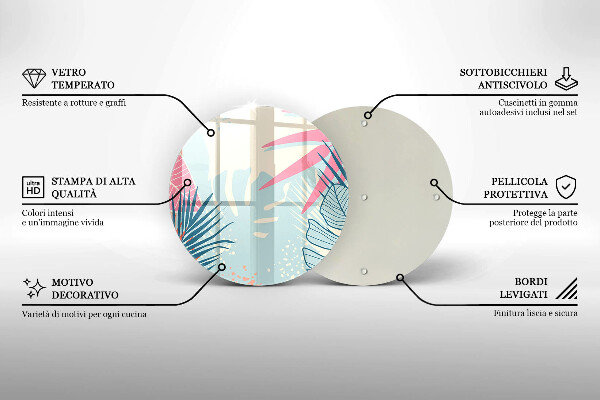 Tocător de bucătărie Frunze pastelate