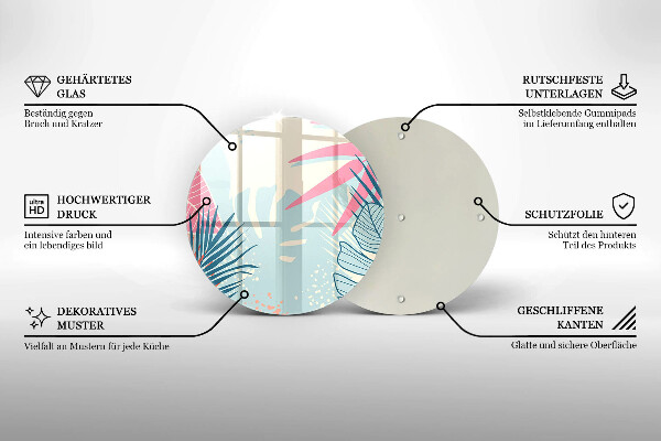 Tocător de bucătărie Frunze pastelate