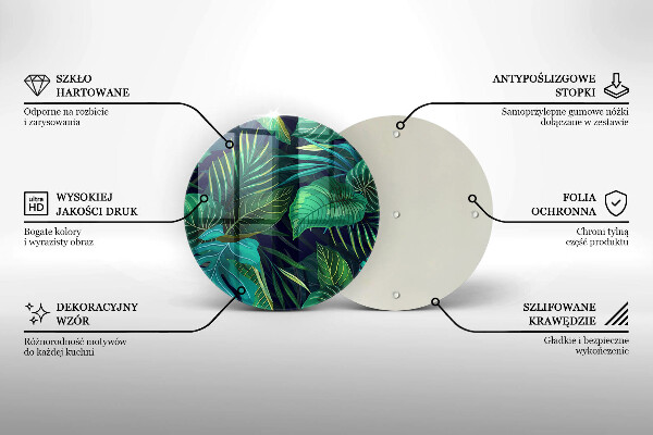 Tocător de bucătărie Ilustrație cu frunzele junglei