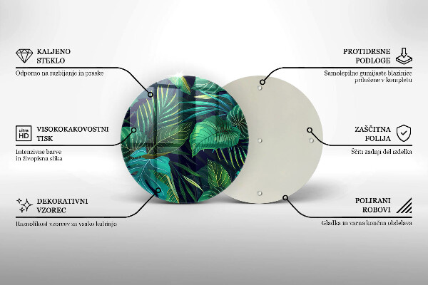 Tocător de bucătărie Ilustrație cu frunzele junglei