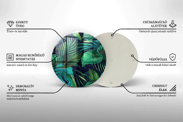 Tocător de bucătărie Ilustrație cu frunzele junglei