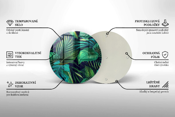 Tocător de bucătărie Ilustrație cu frunzele junglei