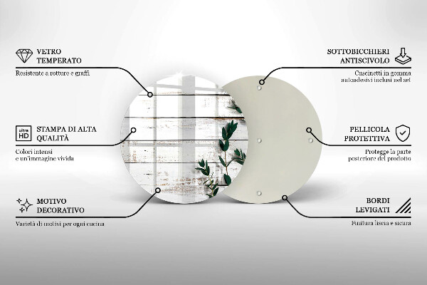 Tocător de bucătărie Scânduri și frunze vechi