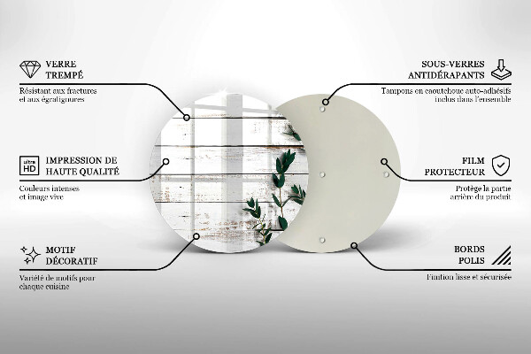 Tocător de bucătărie Scânduri și frunze vechi