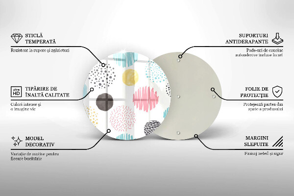 Tocător de bucătărie Forme pictate