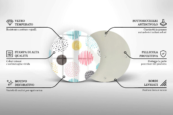 Tocător de bucătărie Forme pictate