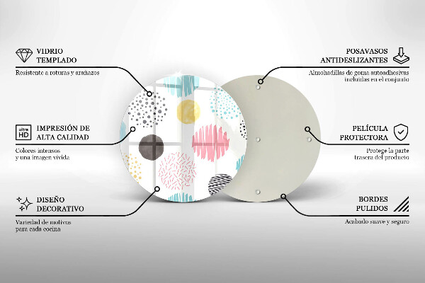 Tocător de bucătărie Forme pictate