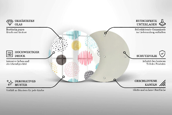 Tocător de bucătărie Forme pictate