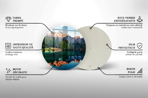 Tocător de bucătărie Pădure și lac de munte