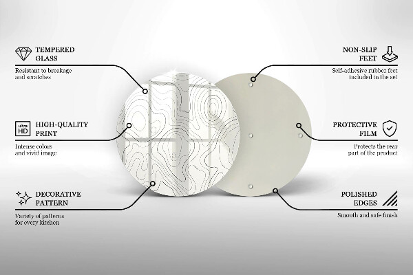 Tocător de bucătărie Design de artă în linie