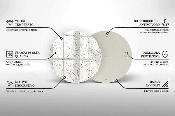Tocător de bucătărie Design de artă în linie