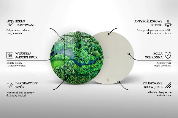 Tocător de bucătărie Pădure și râu din vedere de ochi de pasăre