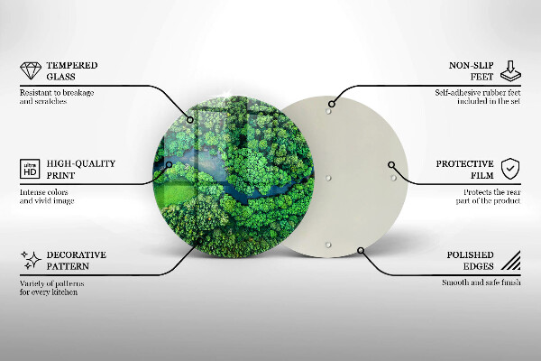 Tocător de bucătărie Pădure și râu din vedere de ochi de pasăre