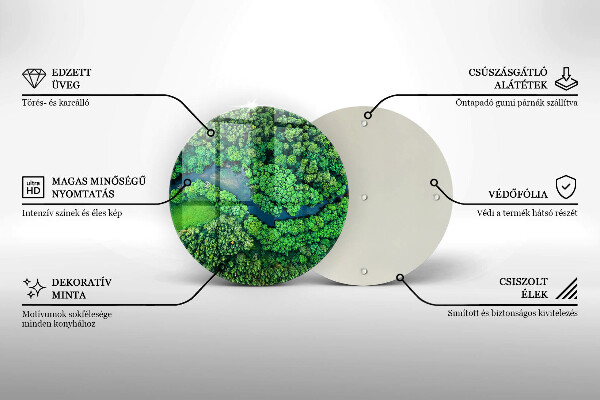 Tocător de bucătărie Pădure și râu din vedere de ochi de pasăre