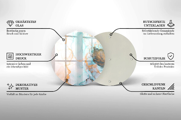 Tocător de bucătărie Abstracția din marmură