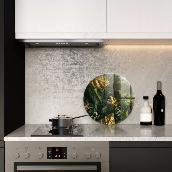 Tocător de bucătărie Frunze de monstera aurii