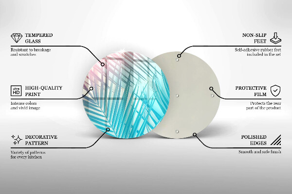 Tocător de bucătărie Frunze pastelate