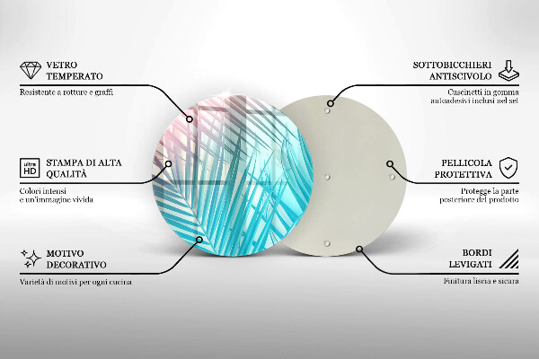Tocător de bucătărie Frunze pastelate