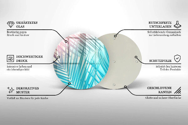 Tocător de bucătărie Frunze pastelate