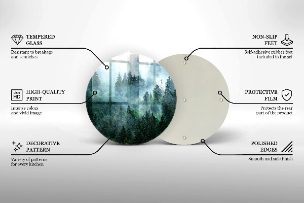 Tocător de bucătărie Pădure în ceață