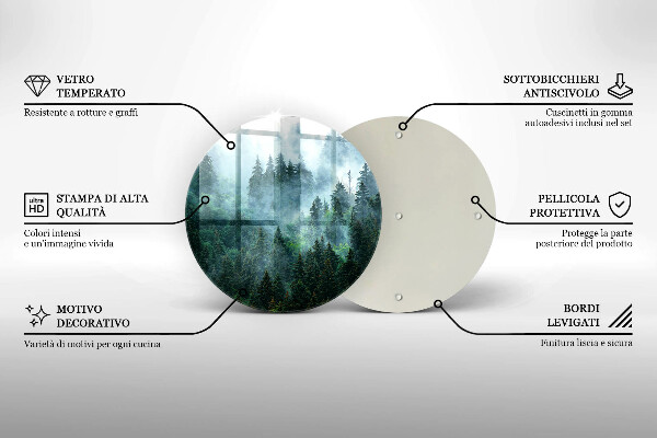 Tocător de bucătărie Pădure în ceață