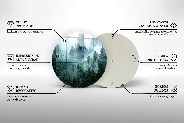 Tocător de bucătărie Pădure în ceață