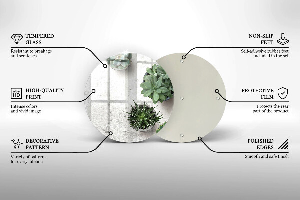 Tocător de bucătărie Suculente pe beton