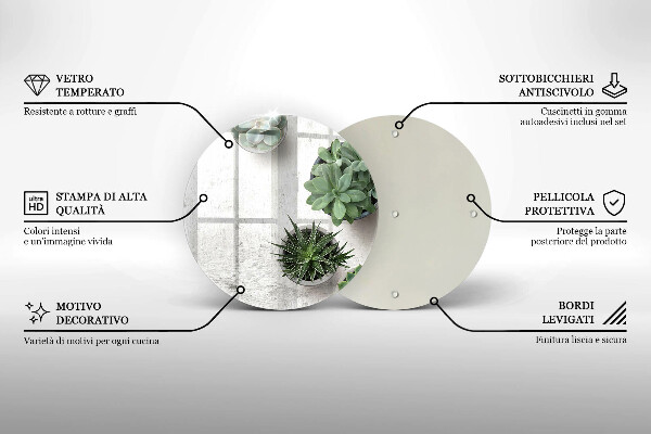 Tocător de bucătărie Suculente pe beton